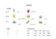 English worksheet: The alphabet. Letters a,b,c