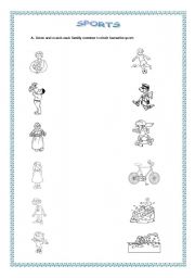 English worksheet: Sports and Family worksheet