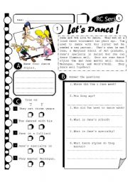 English Worksheet: RC Series 10 - Lets Dance (Fully Editable + Answer Key)