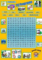 TV Programs - Wordsearch