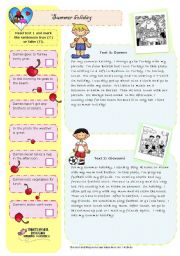 English Worksheet: Summer Holiday