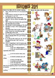 English Worksheet: idioms 201