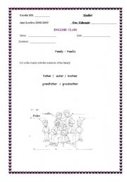 English worksheet: family