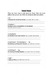 English Worksheet: Future tense