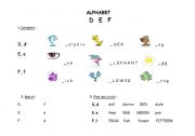 English worksheet: Alphabet-Letters d,e,f