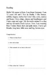 English Worksheet: reading for young learers elemenary