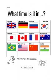 English worksheet: What time is it in...