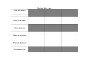 English worksheet: student interview