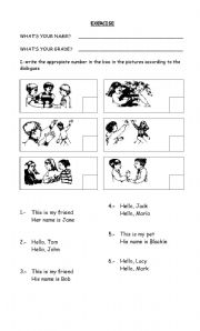 English Worksheet: GREETINGS