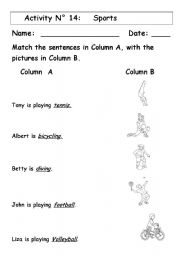 English worksheet: Sports