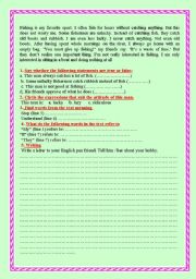 English Worksheet: reading  and writing worksheet