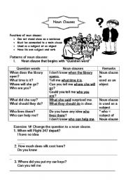 English Worksheet: noun clauses