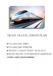English Worksheet: train travel lesson plan