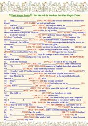 English Worksheet: Past Simple Tense. Fill the gaps with the verb in Past Simple.