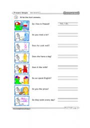 English worksheet: present simple tense