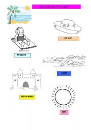 English Worksheet: Beach Vocabulary