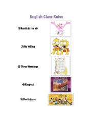 English Worksheet: English Class Rules