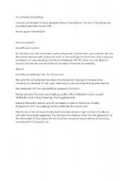English Worksheet: conference speaking