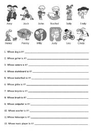 English Worksheet: whose