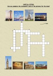 English Worksheet: crosswords-important buildings in some capital cities