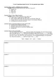 English Worksheet: Student activity: make your own test questions (best used in Japan)