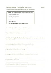 English Worksheet: Have you ever...