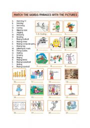 English Worksheet: activities