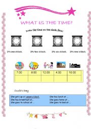 English worksheet: What is the time?