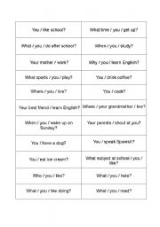 English worksheet: Present Simple question form - communication