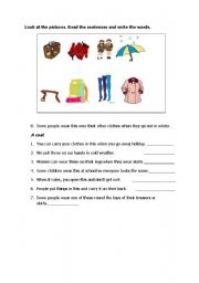 English worksheet: clothes