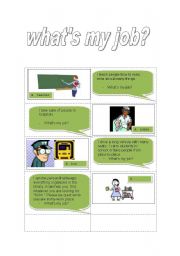 English Worksheet: whats my job?