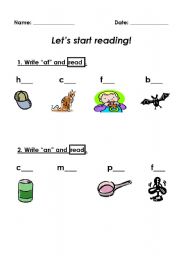English worksheet: lets start reading