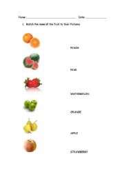 English worksheet: fruit