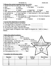 English Worksheet: Grammar revision