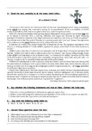 English Worksheet: Test - Its a Robot World