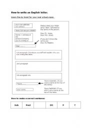 English Worksheet: How to write an English letter
