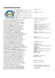 English worksheet: Night before Christmas Story and vocabulary