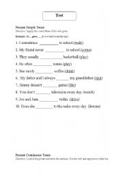 English worksheet: present  simple