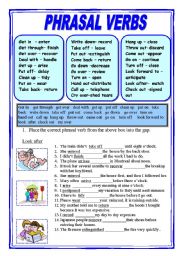 English Worksheet: PHRASAL VERBS