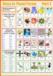 English Worksheet: Noun in Plural Forms - Part I