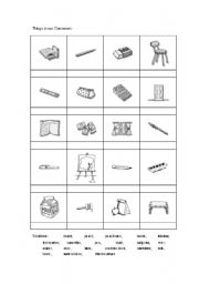 English worksheet: Classroom vocabulary