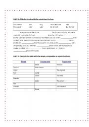 English Worksheet: Comperatives and superlatives