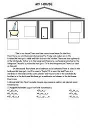 English worksheet: rooms of house 