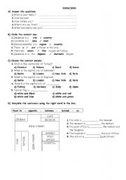 English worksheet: EXERCISES