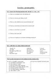 English worksheet: present perfect