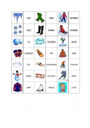 English Worksheet: winter domino