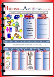 English Worksheet: BRITISH & AMERICAN ENGLISH