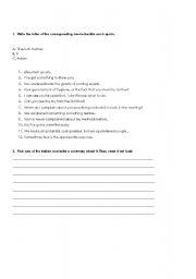 English Worksheet: Which movie is it?