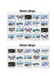 English Worksheet: BINGO!!!!!!!  WINTER THEME