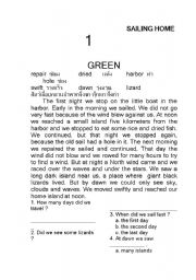 English worksheet: sailing home